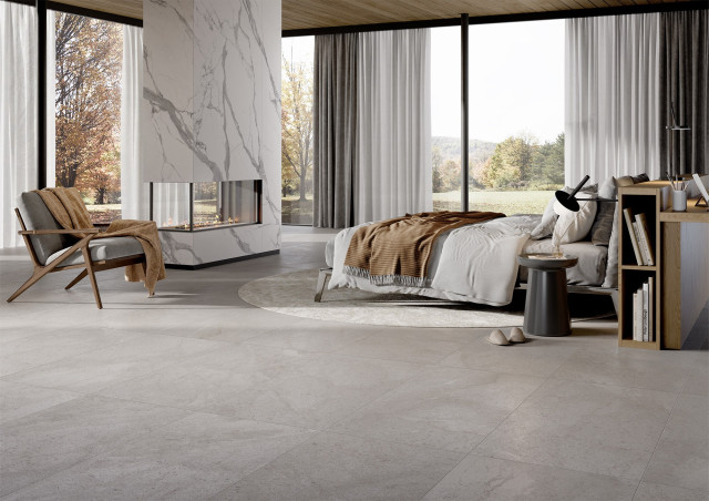 Интерьер с Керамогранит VELARIS GRIGIO R10 NAT RET 60X120