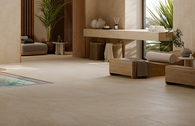 Интерьер с Керамогранит VELARIS GRIGIO R10 NAT RET 60X120