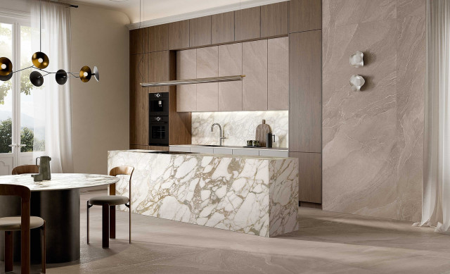Интерьер с Керамогранит Fondovalle Slaten Concrete 3DTEXTURE 8.5 MM SLA053 60x120