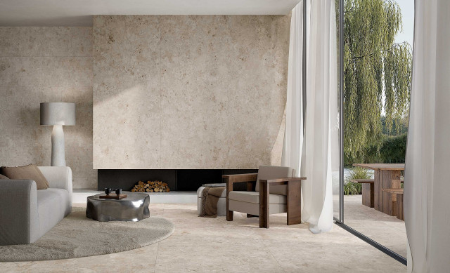 Интерьер с Керамогранит Fondovalle Jura Mood Nude 3DTEXTURE Satin 8.5 MM JUM032 60x120