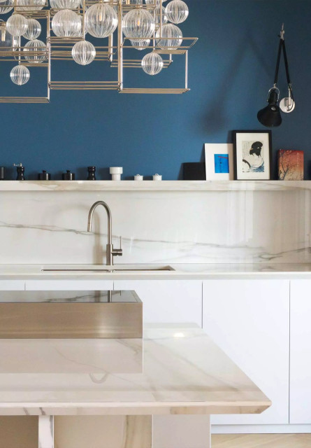 Интерьер с Керамогранит Florim Marble Heri Tundra B Glossy Stu 12 mm 777585 160x320