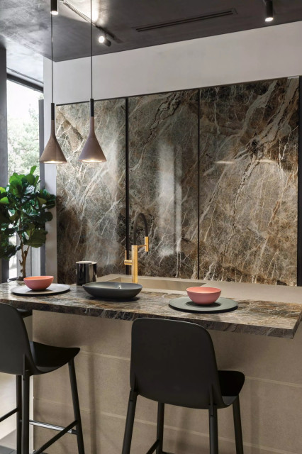 Интерьер с Керамогранит Florim Marble Heri Tundra B Glossy Stu 12 mm 777585 160x320