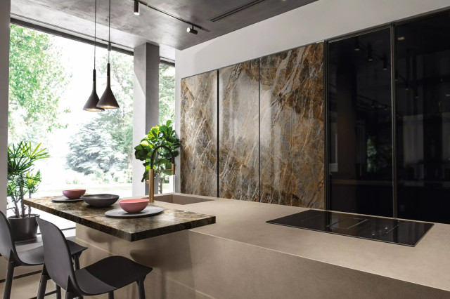 Интерьер с Керамогранит Florim Marble Heri Tundra B Glossy Stu 12 mm 777585 160x320