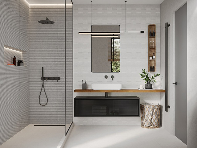 Интерьер с Керамогранит Gracia Ceramica Анти Цемент Беж КГ 01 010400001327 60x60