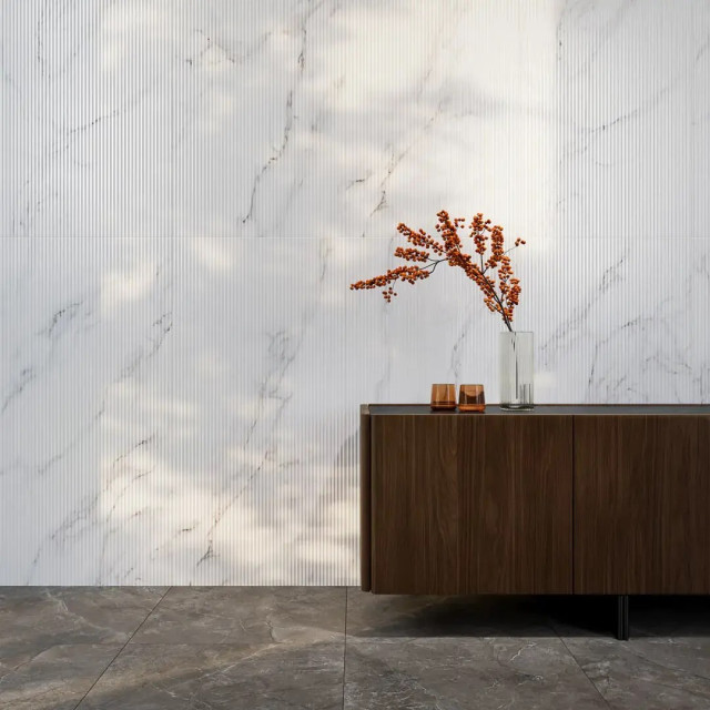 Интерьер с Плитка Kerama Marazzi Марсель Бежевый Светлый Глянцевый Структура Обрезной KM6012B0420R 60x119