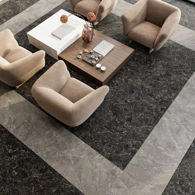 Интерьер с Плитка Kerama Marazzi Марсель Бежевый Светлый Глянцевый Структура Обрезной KM6012B0420R 60x119