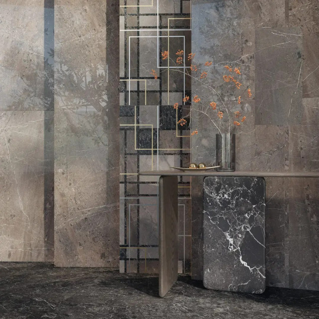 Интерьер с Плитка Kerama Marazzi Марсель Бежевый Светлый Глянцевый Структура Обрезной KM6012B0420R 60x119