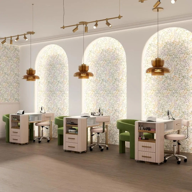 Интерьер с Декор Kerama Marazzi Плинтус Гране Зелёный Светлый Матовый Обрезной KML2FME003BR 20x40
