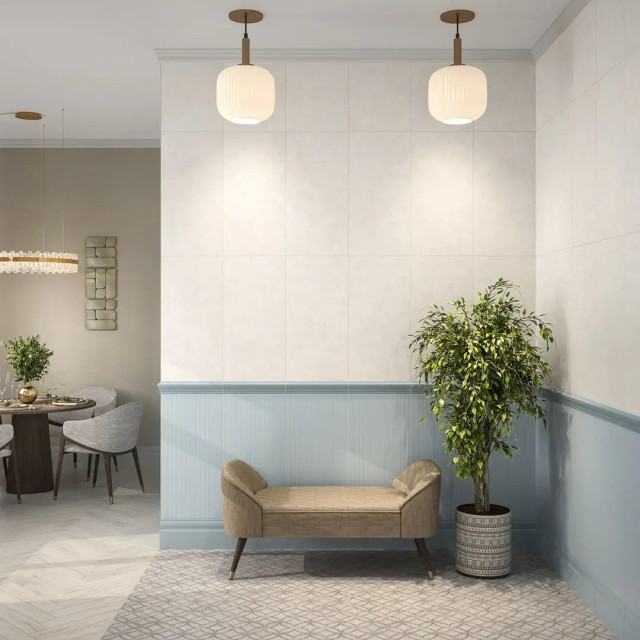 Интерьер с Декор Kerama Marazzi Плинтус Гране Зелёный Светлый Матовый Обрезной KML2FME003BR 20x40