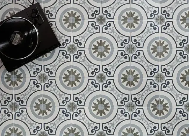 Интерьер с Керамогранит Peronda Havana Silver Ornate 9 37269 22.3x22.3