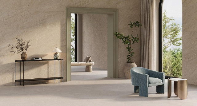 Интерьер с Керамогранит Vitra Бреча Ауреа Натуральный 60x120
