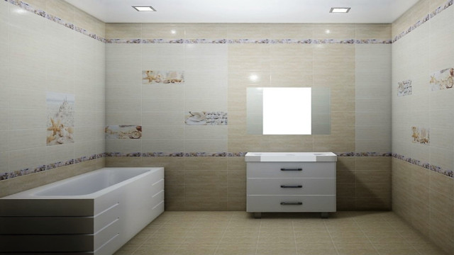 Интерьер с Панно Caliza beige arena (3 плитки) XX l50.5x60.3