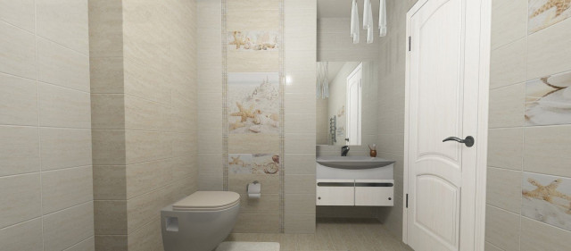 Интерьер с Панно Caliza beige arena (3 плитки) XX l50.5x60.3