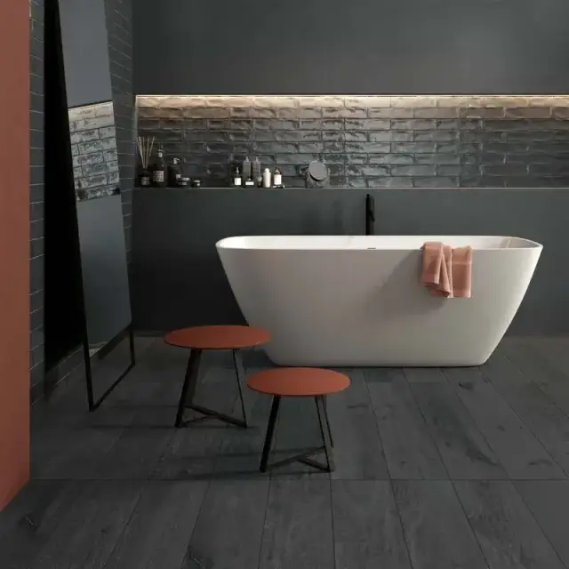 Интерьер с Керамогранит C.ROAD WOOD GREY RET 20X120