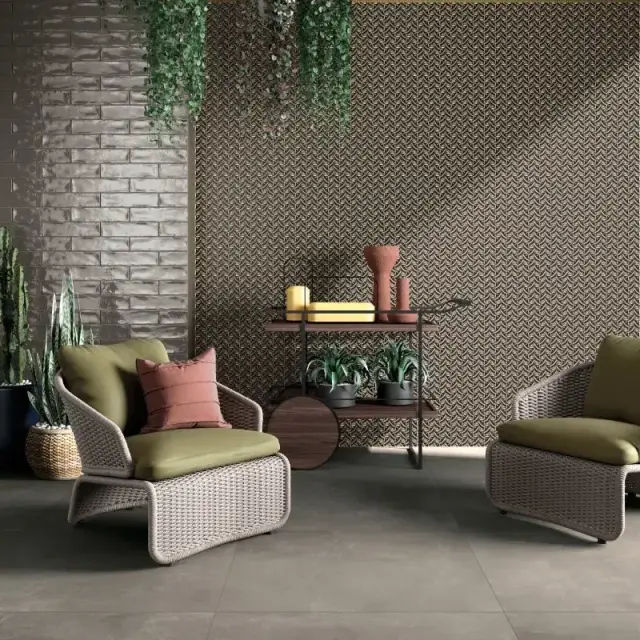 Интерьер с Керамическая плитка LAB325 METAL ASH RETT 60X120