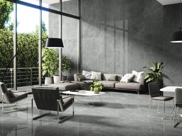 Интерьер с Tessino Bronze Nat ZZ 60x120