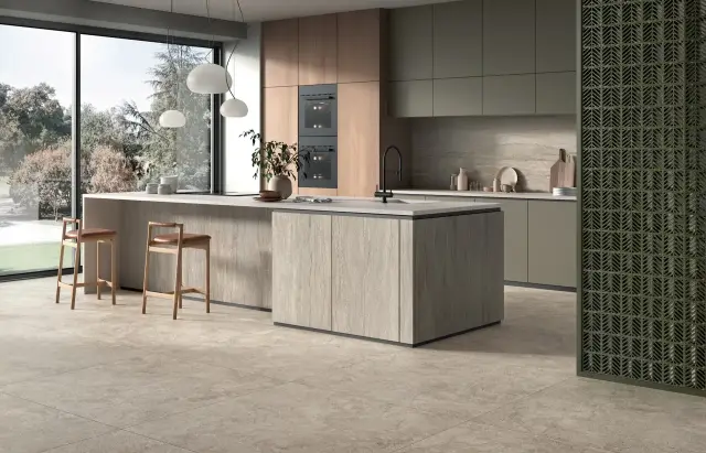 Интерьер с MIRAGE CREAM VEIN NV 13 SP SQ VERTICALE 120х278x0.6