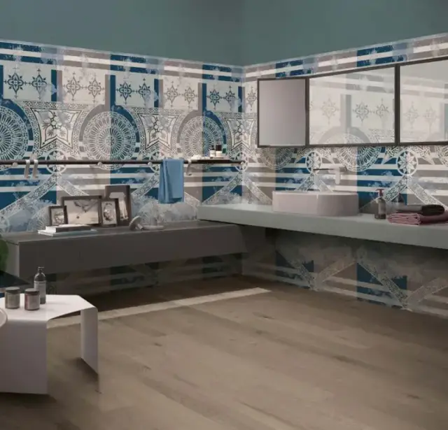Интерьер с Керамогранит W&S D+ CP4 BLOCKS VIOLET  120X240