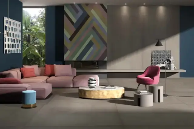 Интерьер с Керамогранит W&S D+ CP4 BLOCKS VIOLET  120X240