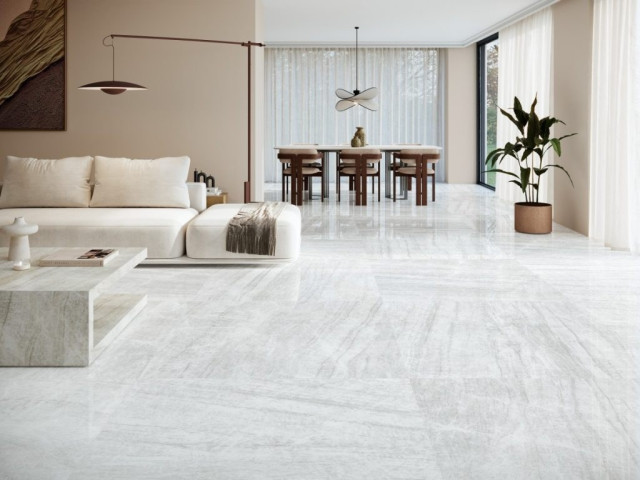 Интерьер с GRESPANIA COVERLAM TAJ MAHAL SAND NATURAL 120х278х5.6