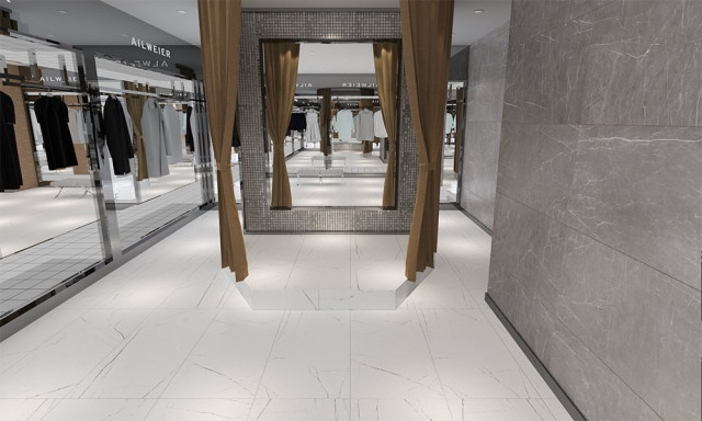 Интерьер с Грес Vision 02 grey неполир. рект.l80x80 XX