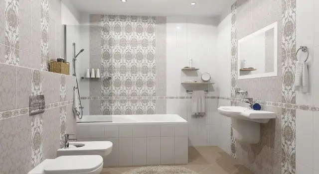 Интерьер с Бордюр Chateau Grey "Classic"XX |4.7x20.1