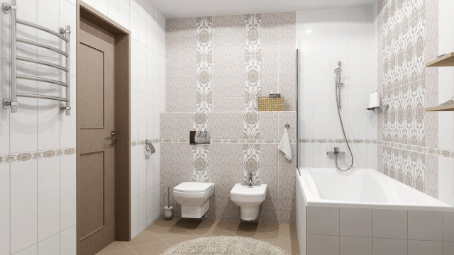 Интерьер с Бордюр Chateau Grey "Classic"XX |4.7x20.1