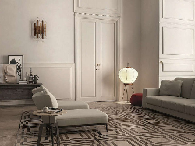 Интерьер с Керамическая плитка UNIKA BRONZE RETT. 60X120