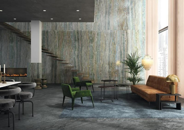 Интерьер с Керамогранит ONICE SMERALDO LAPP RETT 80X160
