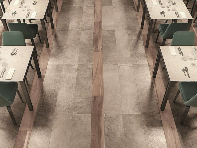 Интерьер с Керамическая плитка UNIKA BRONZE RETT. 60X120