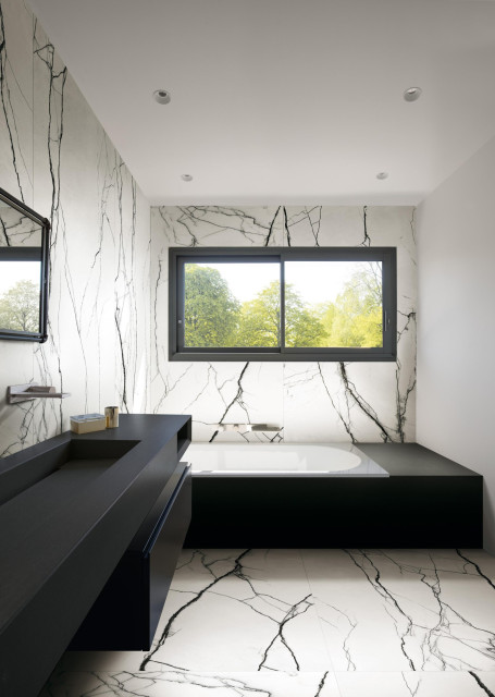 Интерьер с B&W Marble Black Naturale 60x60
