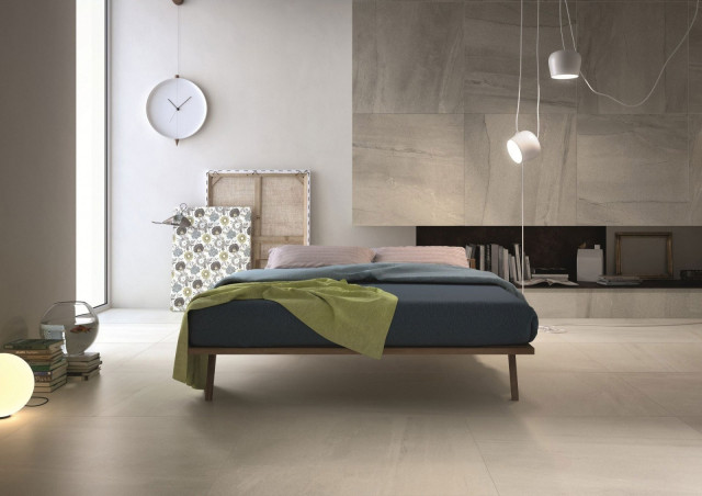 Интерьер с Керамогранит Ariostea Ultra Pietre Portland Biege Prelucidato 6mm UP6P310709 100x300