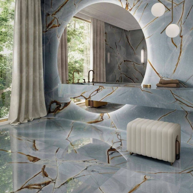 Интерьер с Керамогранит Porcelanosa Blue Roma Pol.PV6 (A) 100331077 120x120