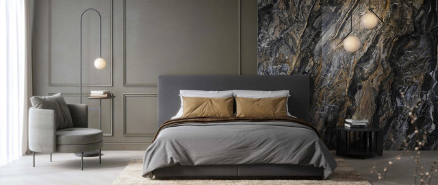 Интерьер с Керамогранит Porcelanosa Orobico Dark Pol.PV6 (A) 100331111 120x120