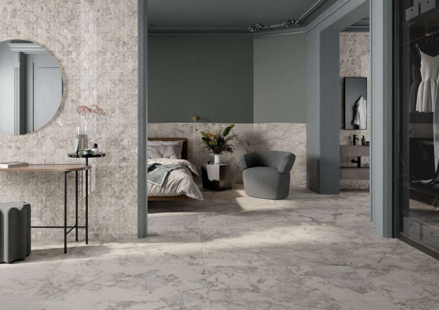 Интерьер с Керамогранит GEMSTONE GREY LAP RET 120x280