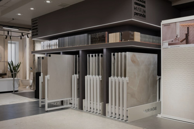 Интерьер с PORCELANOSA XLIGHT CADORE WENGUE NATURE 120х270 G-2511