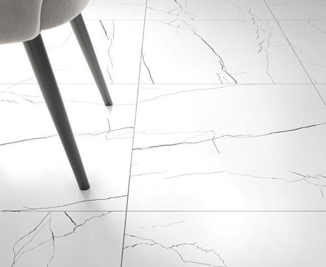 Интерьер с ICE MARBLE белые , глазурованные матовые 1200х600х9,5мм