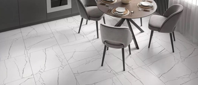 Интерьер с ICE MARBLE белые , глазурованные матовые 1200х600х9,5мм