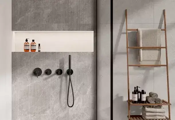 Интерьер с Керамогранит Vitra Rigato Декор Кремовый Натуральный 60x120