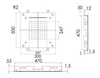 Верхний душ потолочный 50 см Remer INOX SS357SFS50NC