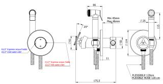 Гигиенический душ со смесителем Remer Chrono CH65WDO, золото глянцевое