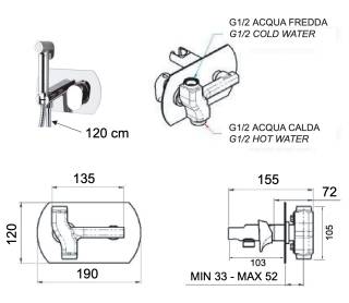 Гигиенический душ со смесителем Remer Vanity V60W