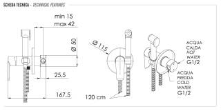 Гигиенический душ со смесителем Remer Vanity V65W