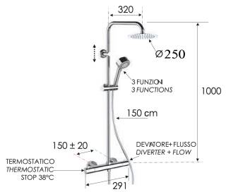 Душевая система термостатическая Remer Elegance EQ32XUFM25
