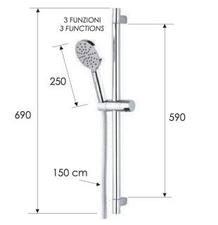 Душевая стойка с ручным душем и шлангом Remer 315R318MP