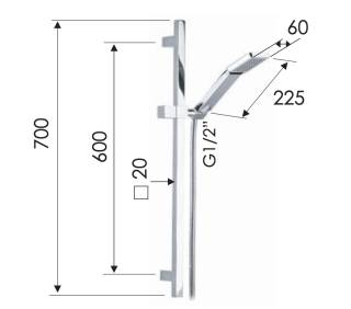 Душевая стойка с ручным душем и шлангом Remer 317S317SQ