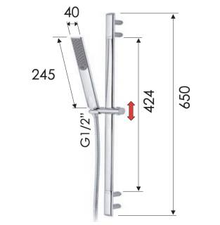 Душевая стойка с ручным душем и шлангом Remer Infinity 317V317RV