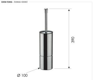 Ершик настенный/напольный Remer RB465BG, золото брашированное