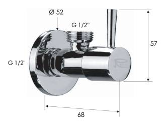 Запорный вентиль 1/2*1/2 Remer 128L1212VO, состаренная латунь
