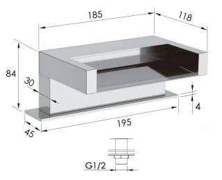 Излив в борт ванны Remer 91ZCA
